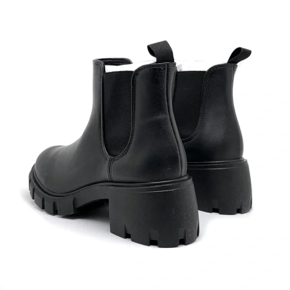 Steve Madden Howler Bootie Black Chunky Heel Combat Boots Size 8.5 - Picture 6 of 12